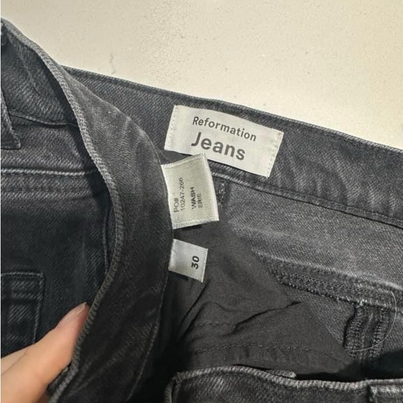 Reformation jeans size 30. Zipper up the back legs. Super cute, EUC. Black - Picture 4 of 4